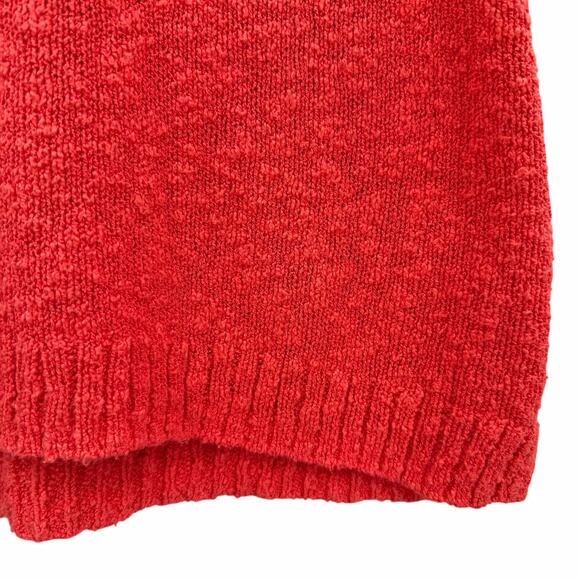 J. Crew Coral Orange Boucle Knit V-neck Sleeveless Beach Sweater Tank - Picture 7 of 11